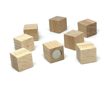 Sterke Houten Magneetblokjes 15 X 15 Mm Set Van 8 Stuks Magneet Verf Nl